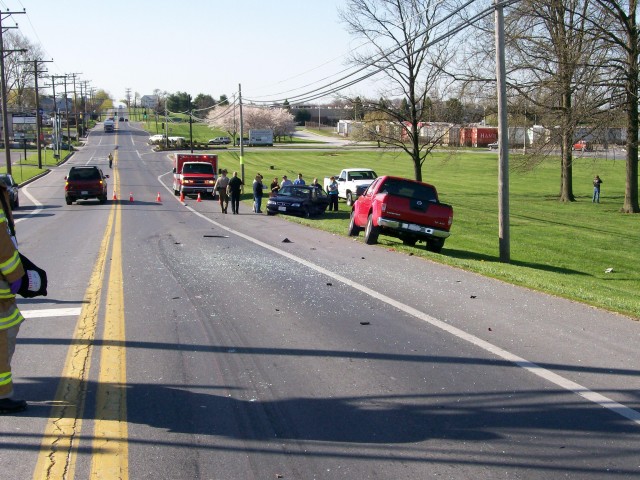 Head-on collision on Rt 30 at the rail road tracks. April 22, 2007